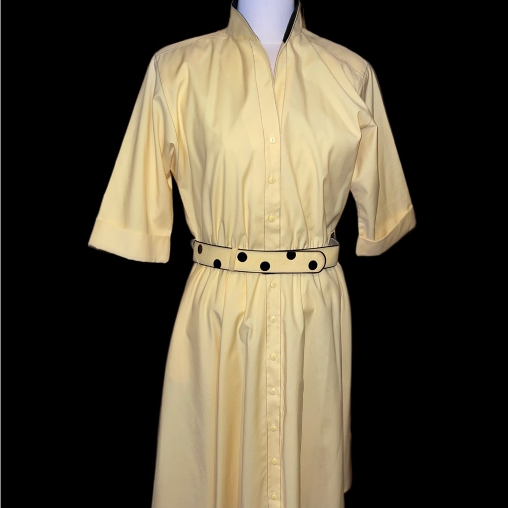 Vintage Willi Of California Women Dress Collared Pockets Belt Secretary Size 12
